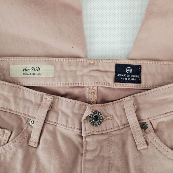 AG Adriano Goldschmied Y2K The Stilt Cigarette Leg Pants Blush Pink Size 26 - Picture 5 of 14